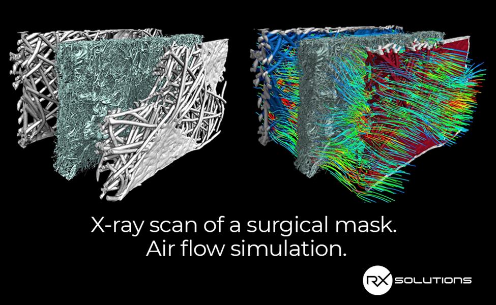 X-Ray scan of a surgical mask