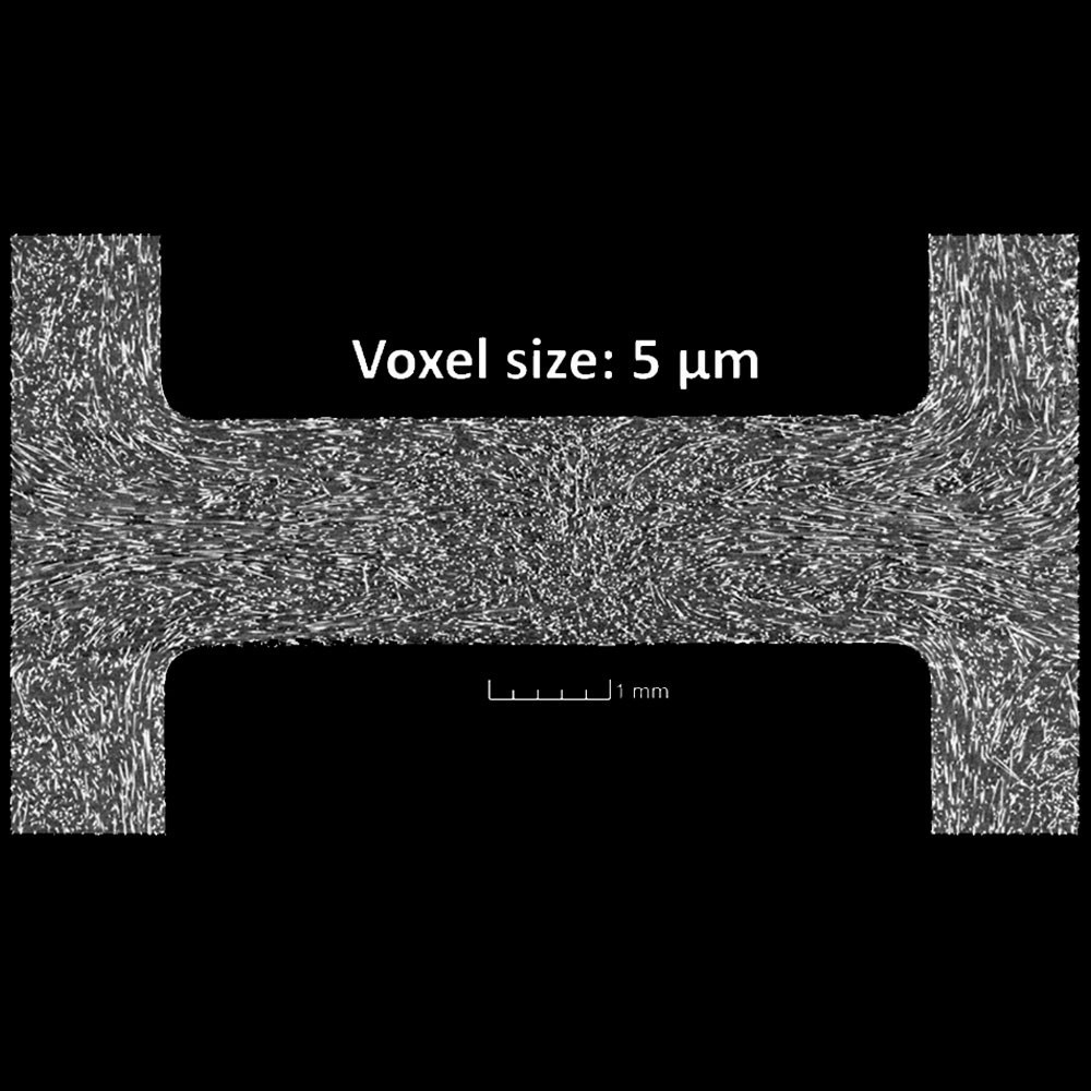 roulement à bille en composite, orientation des fibres, microCT