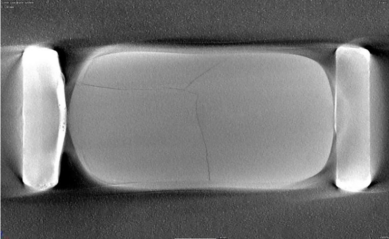 Local high-resolution CT scan of the cracked diodes