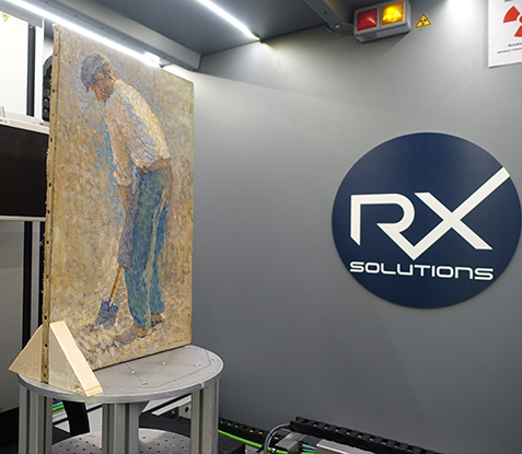 Peinture dans tomographe RX Solutions, pour authentification